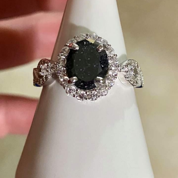 Black Onyx Ice Crystal sterling silver custom ring - Picture 4 of 4